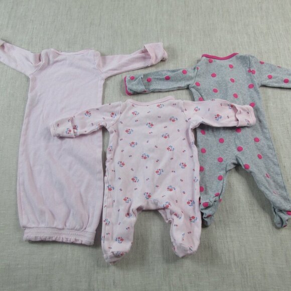 Lot of 3 Carter's Sleep & Play Sleeper Kids Newborn Multi Printed Front Zip - Picture 6 of 6